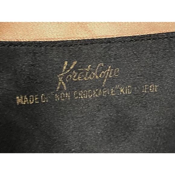 VTG Koret Black Kid Suede Evening Clutch/Purse with Mini Coin Purse, Gold Chain - Picture 9 of 11